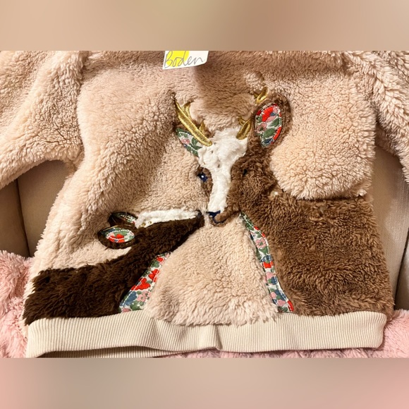 NWT mini boden deer sweatshirt with pockets - Picture 8 of 10